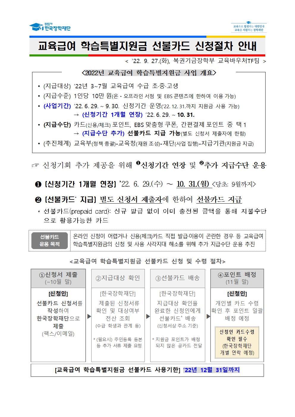 참고) 교육급여 학습특별지원금 선불카드 신청절차 안내001