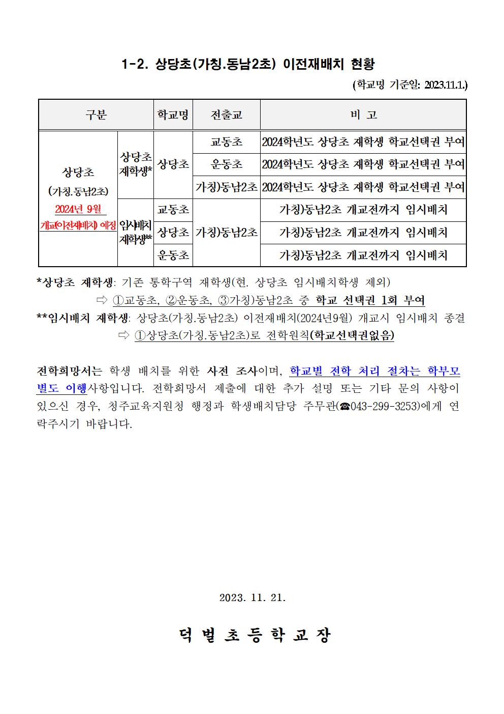 2024. 초등학교 학급 배정을 위한 전학 수요조사 안내문002